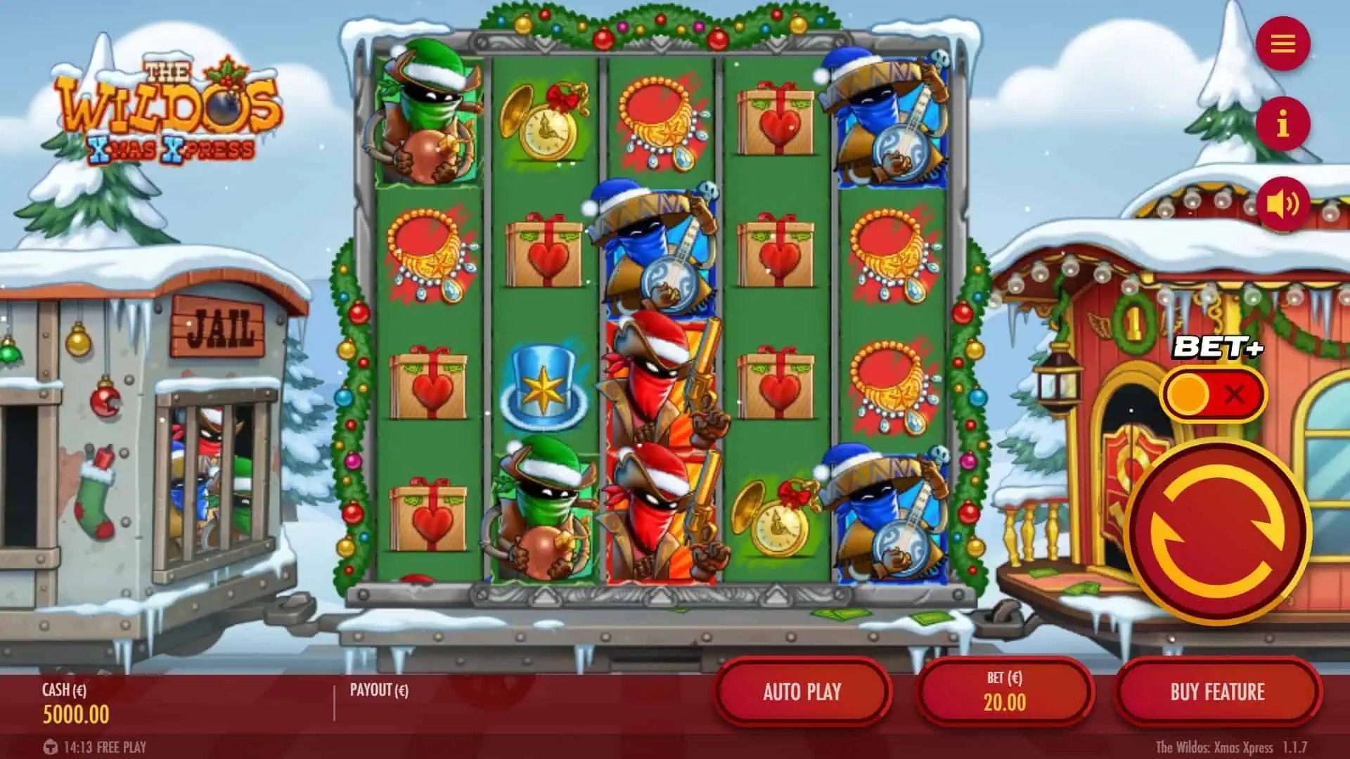The Wildos: Xmas Xpress slot gameplay