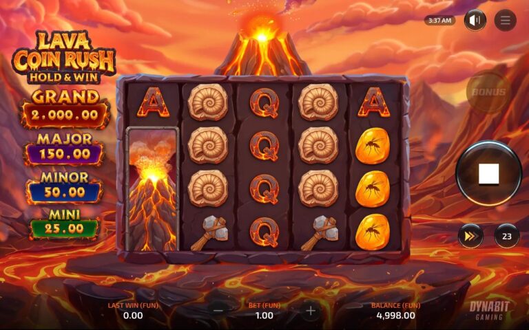 Lava Coin Rush: Hold and Win gameplay