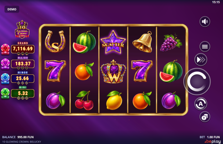 10 Glowing Crown: BeLucky slot gameplay