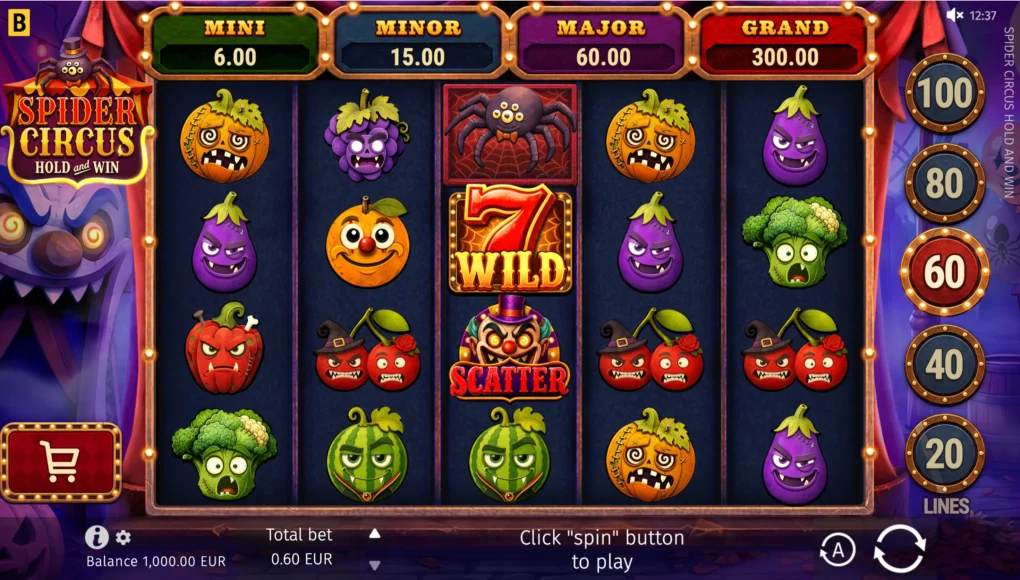 Spider Circus slot gameplay