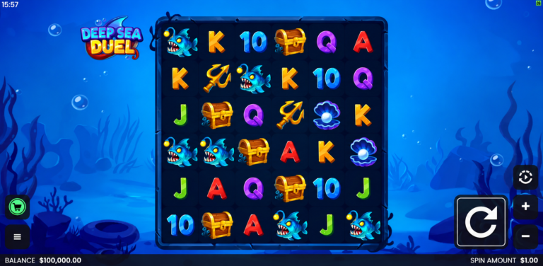Deep Sea Duel slot gameplay screen