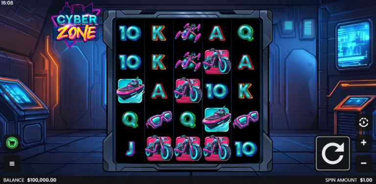 Cyber Zone slot gameplay screen
