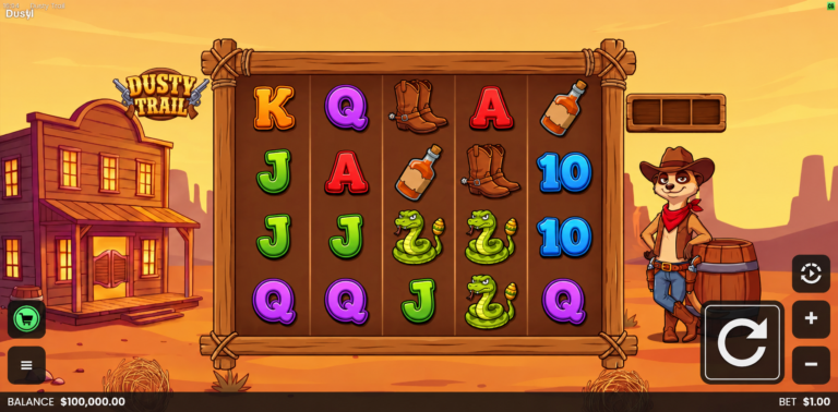 Dusty Trail slot gameplay screen