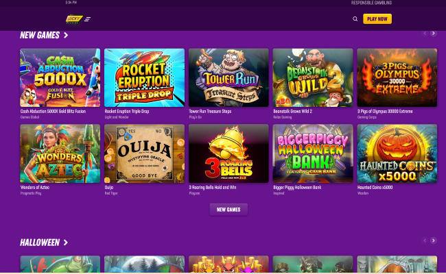 Lucky Casino games lobby