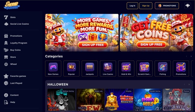 SweepBurger games lobby
